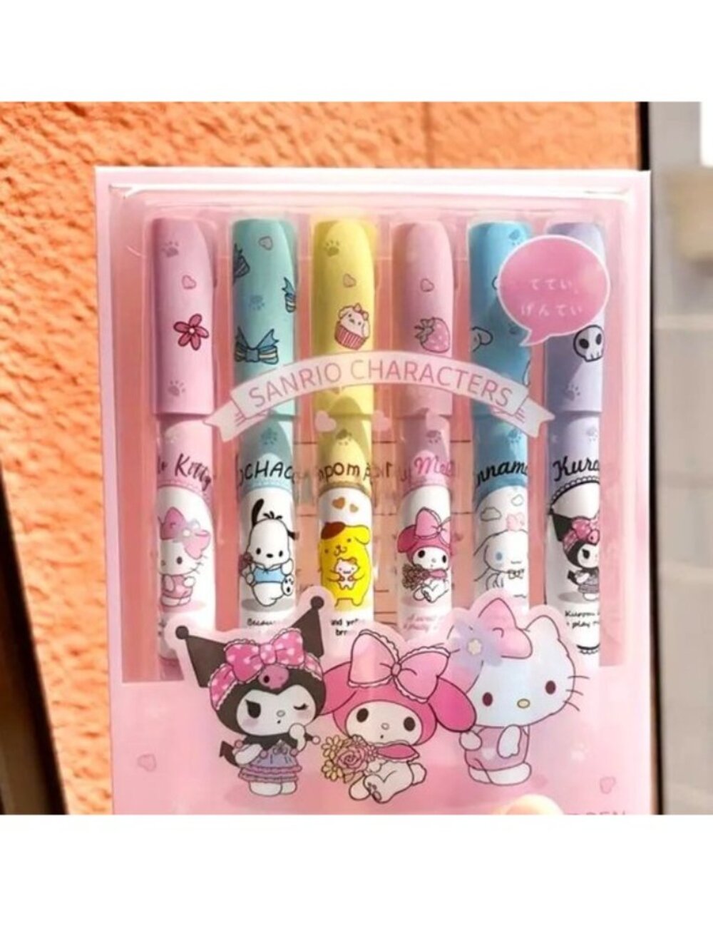 Highlighter Markers Hello Kitty 6pk Pens Friends Fluorescent Kuromi My Melody